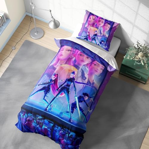 Generisch Anime Bettwäsche Sets 100x135cm,Rumi Mira Zoey Jinu Tiger Saje Polyester Bettbezug mit 1 Kissenbezug 40x60cm