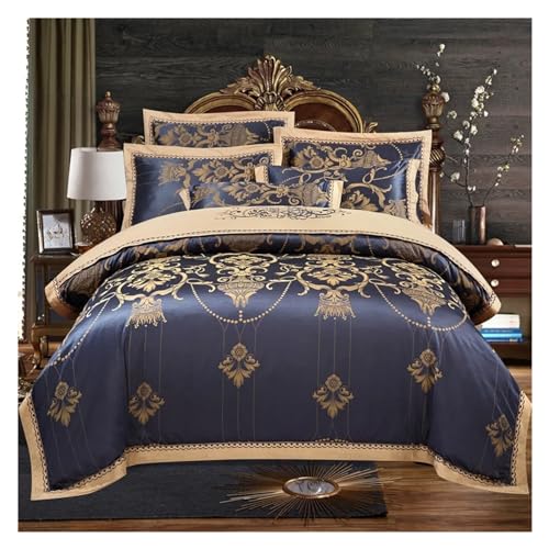 Four Piece Bedding Set Luxus Schwarze Bettwäsche Sets Seiden Baumwolle Jacquard Königin/Kingsize Betthochzeit Bettwäsche Leinen Quilt Abdeckbett Vier Stücke Set,