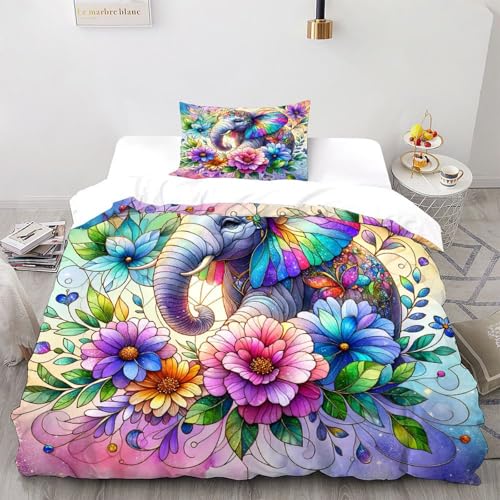 SOBKLIDE Wildes Pferden Bettbezug Set Bettwäsche Kinderbettwäsche Reißverschluss Mit Kissenbezug Betten Set Netter Druck Für Jugendliche Kinder Schlafzimmer Single?135x200cm?