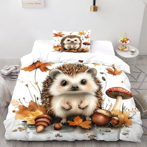 SOBKLIDE Weißes Pferds Bettbezug Bettwäsche-Sets 2-teilig Kinderbettwäsche Reißverschluss Mit Kissenbezügen Betten Set Netter Druck Für Jugendliche Kinder Schlafzimmer Single?135x200cm?