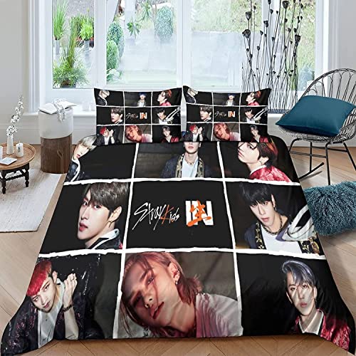 Zbeiba Bettwäsche 135x200 cm,Strey Kids Bettbezug Kissenbezüge 3D Bedrucktes Bettwäsche-Set auf Weiches Mikrofaser-Baumwolle für Teenager Erwachsene(KZ2,135x200+2 * 80x80)