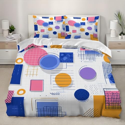 3D Bettwäsche135x200 cm Weich Mikrofaser Moderne Geometrische Punkte 3teilig Bettbezug mit Reißverschluss Hypoallergen mithochwertigen Weiß Bettwäsche-Sets für Kinder Jugend 3D Bettwäsche135x200 cm Weich Mikrofaser Moderne Geometrische Punkte 3teilig Bettbezug mit Reißverschluss Hypoallergen mithochwertigen Weiß Bettwäsche-Sets für Kinder Jugend