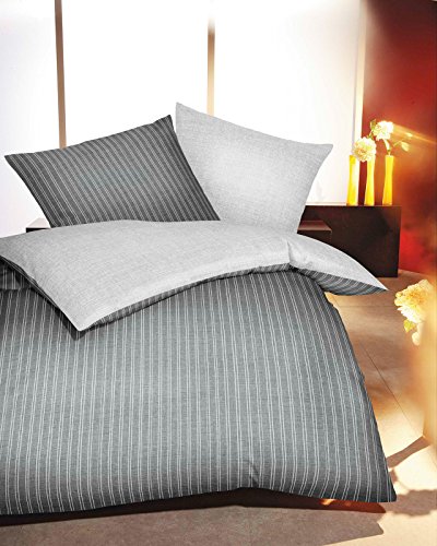 Kaeppel Mako Satin Bettwäsche 155x220 326/649 Eternity Combo Schiefer