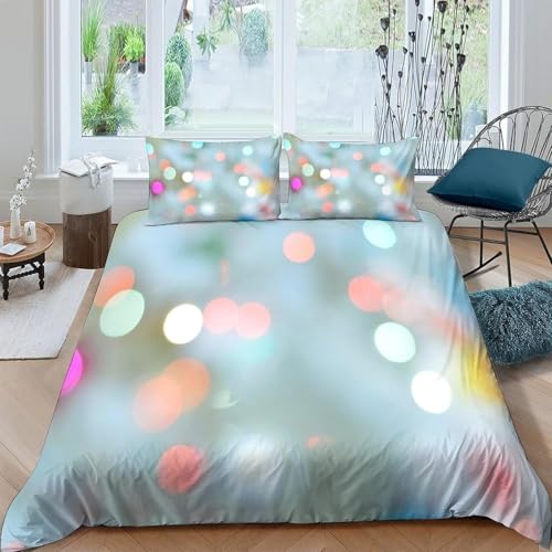 TACOKI Punkte Bettwäsche 155x220 Farbverlauf Bettwäsche Set, 3D Muster Wendebettwäsche Bettbezug 3-teilig Weich Cozy Mikrofaser Bettbezüge + 2 Kissenbezüge 80x80 cm 4473a