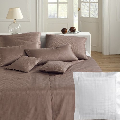 Elegante Jacquard-Satin Bettwäsche Mephisto 2076-00 Weiß weiß 135x200 cm + 80x80 cm