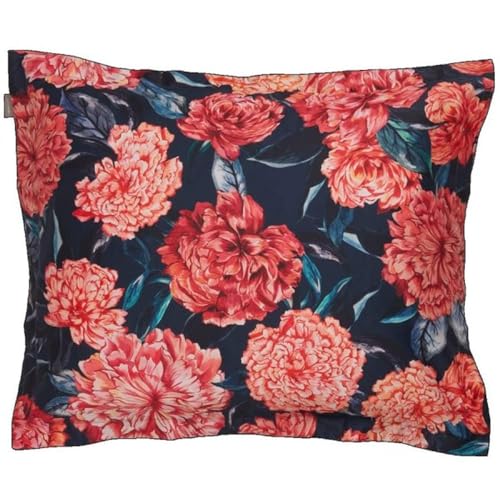 GANT Peony Print Satin-Kissenbezug einzeln Farbe Classic Blue Größe 80x80