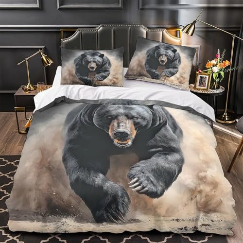 VOXYTMLWG Schwarz Katze Hautfreundlich 3D-gedrucktes Mystical Night Atmosphäre Bettbezug Bettwäsche 3 Stück mit Reißverschluss Bequem for Erwachsene,Kinder,Männer ,Fans Single?140x200cm?