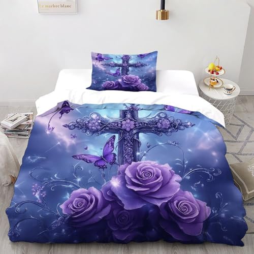 LOVEROGD Schmetterling_2 Bettbezug Bettwäsche-Sets Aesthetic Sky Insects Plants Mit Kissenbezüge Für Jugendliche Kinder Schlafzimmer Single?135x200cm?