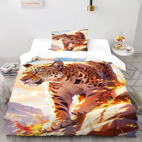 Leopard Berg Bettbezug Bettwäsche Animal Themes Wildlife Mit Kissenbezügen Betten Set Mit Reißverschluss Für Jungen Und Mädchen,Kinder Single?135x200cm? Leopard Berg Bettbezug Bettwäsche Animal Themes Wildlife Mit Kissenbezügen Betten Set Mit Reißverschluss Für Jungen Und Mädchen,Kinder Single?135x200cm?