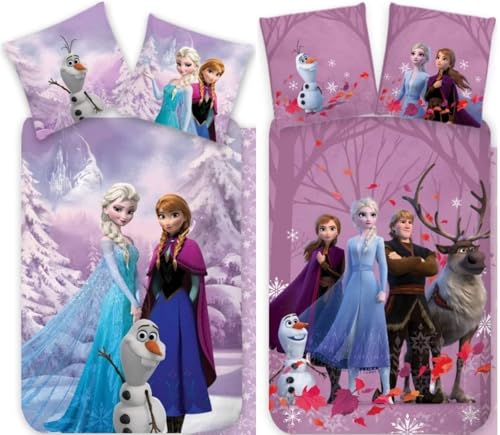 Die Eiskönigin 2 x Wende-Bettwäsche-Set Doppelpack Bettbezug 135x200 Kissenbezug 80x80 Baumwolle Disney Frozen Die Eiskönigin 2 x Wende-Bettwäsche-Set Doppelpack Bettbezug 135x200 Kissenbezug 80x80 Baumwolle Disney Frozen