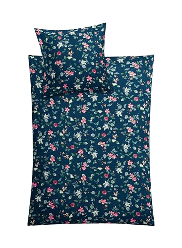 Kleine Wolke Bettwäsche Satin, Florina Dunkelblau, 1-135x200 /1-80x 80