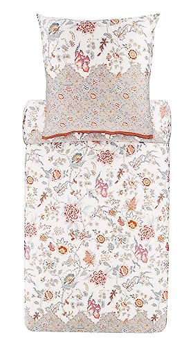 Bassetti Vicenza Bettwäsche + 1 Kissenhülle aus 100% Baumwollsatin in der Farbe Beige 41, Maße: 155x220 + 1 K 80x80 cm - 9325846