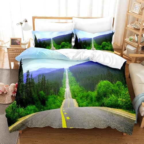 PUOJIEAT Bettwäsche 155x220 Natürliche Landschaft, 3D Bettbezug Landhausstil Mikrofaser Bettwäsche Set, Bettwäsche-Sets 155x220 + 2 Kissenbezug mit Reißverschluss OPQ131 PUOJIEAT Bettwäsche 155x220 Natürliche Landschaft, 3D Bettbezug Landhausstil Mikrofaser Bettwäsche Set, Bettwäsche-Sets 155x220 + 2 Kissenbezug mit Reißverschluss OPQ131