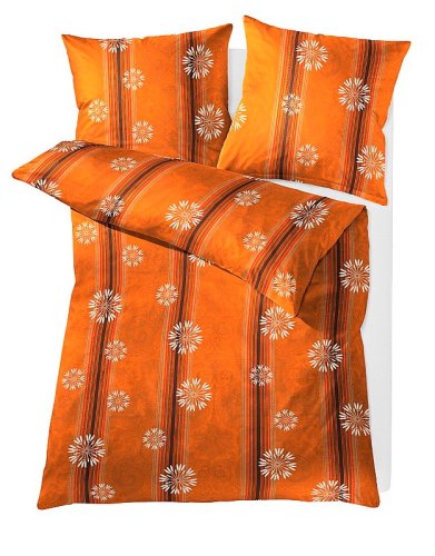 Kleine Wolke 6059333952 Bettwäsche Patras 135 x 200 cm und 80 x 80 cm 2-teilig Brandy