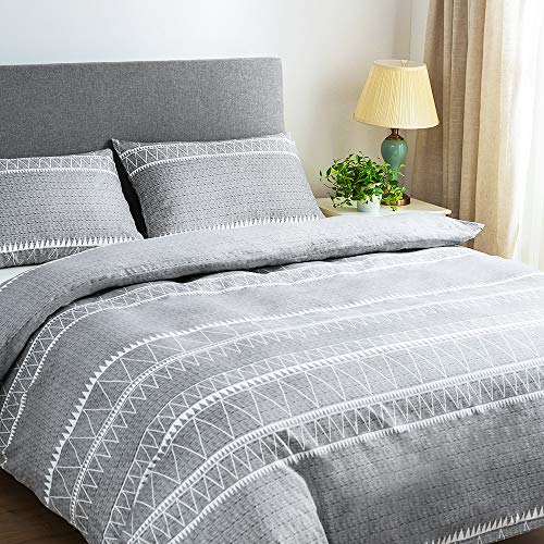 Lekesky Bettwäsche 220x200 Mikrofaser 3teilig - Bettwäsche-Sets 220 x 200 Winter Bettbezug mit 2x80x80 cm Kissenbezüge Warm, für Doppelbett mit Reißverschluss Grau