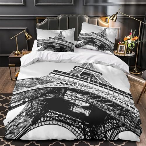 Elegant Cranes 3D Gedruckt Bettwäsche 3 Teilig Asian Blütenmuster Bettbezug mit Reißverschluss Weich mit Kissenbezug Schlafkomfort Hautfreundlich for Erwachsene,Kinder,Teenage r Single?140x200cm?