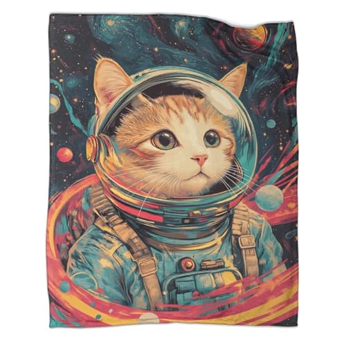 Katze Outdoor-Camping-Bedruckte ,weiche,atmungsaktive,war me Überwürfe Weltraum-Astronaut Vier-Jahreszeiten-Schlafz immerbettdecke 40x50inch(100x130cm) Katze Outdoor-Camping-Bedruckte ,weiche,atmungsaktive,war me Überwürfe Weltraum-Astronaut Vier-Jahreszeiten-Schlafz immerbettdecke 40x50inch(100x130cm)
