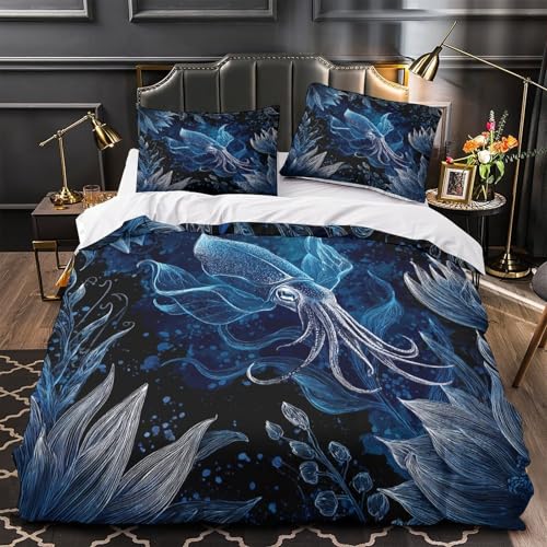 VOXYTMLWG Sleeping Katze Bettwäsche 3 Stück 3D-gedrucktes surreal Cosmic Bettbezug mit Reißverschluss Bequem Schlafkomfort for Erwachsene,Kinder,Männer ,Fans Single?140x200cm?