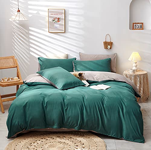 Damier Bettwäsche Dunkelgrün 200×200cm Grün Beige Bettbezug Set 3 Teilig Superweiches Microfaser Unifarben Deckenbezug mit Verdecktem Reißverschluss und 2 Kopfkissenbezüge 80 × 80 cm Damier Bettwäsche Dunkelgrün 200×200cm Grün Beige Bettbezug Set 3 Teilig Superweiches Microfaser Unifarben Deckenbezug mit Verdecktem Reißverschluss und 2 Kopfkissenbezüge 80 × 80 cm