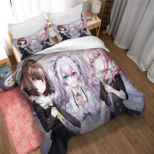 Projekt Sekai Bunte Bühne! Feat. Hatsune Miku Bettwäscheset Aus ägyptischer Baumwolle Bettbezugset Weiches Queensize-Bettlaken Steppdecke (HM 03,135x200cm)