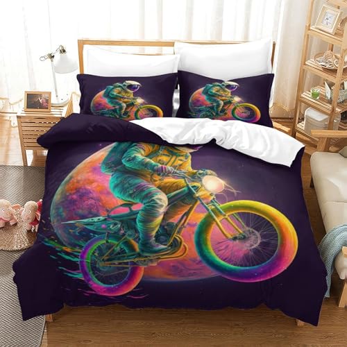 QBIREX Astronauten-Bettwäschese t, Kinder-Bettbezug mit Kissenbezügen für Jungen, Bettbezug, 3-teilig, Steppdecke mit Reißverschluss, Doppelbett (200 x 200 cm) QBIREX Astronauten-Bettwäschese t, Kinder-Bettbezug mit Kissenbezügen für Jungen, Bettbezug, 3-teilig, Steppdecke mit Reißverschluss, Doppelbett (200 x 200 cm)