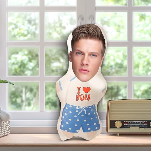 Personalisiertes Kissen mit Foto, Blau und Rosa,  I Love You , niedliches Fotogeschenk, 3D-Druck, Körperform, für Zuhause, Sofa, Bettwäsche, lustige Weihnachten, Halloween-Dekoration, Geschenke, Bf Gf