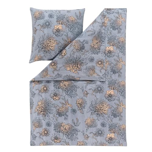 ESTELLA Feinflanell Bettwäsche Luserna rauch 1 Bettbezug 135 x 200 cm + 1 Kissenbezug 80 x 80 cm