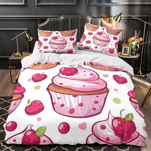 GTDKSUEVG Nett Axolotls Bequem 3D Druck 3 Stück Bettwäsche-Set Zip Verschluss Pflegeleicht Aquarell Meer Creatures Bettdeckenbezug for Jungen,Teenager,Männer,J ugendliche Single?135x200cm?