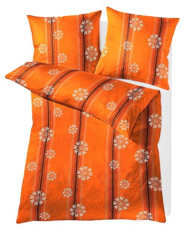 Kleine Wolke 6059333953 Bettwäsche Patras 155 x 200 cm und 80 x 80 cm 2-teilig Brandy