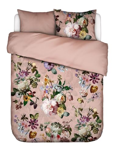 ESSENZA Bettwäsche Fleur Evening Rose, 200x200 + 2X 80x80 cm - 100% Baumwollsatin 220TC - Blumen