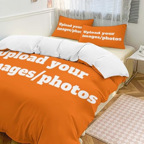 WunM Studio BettwäSche Personalisiert,Bettbezug Individuell Mit Eigenem Foto,BettwäSche Selber Gestalten FüR Freunde,Geburtstag,Jahres tag,Custom,102 x87 (260cm x 220cm)