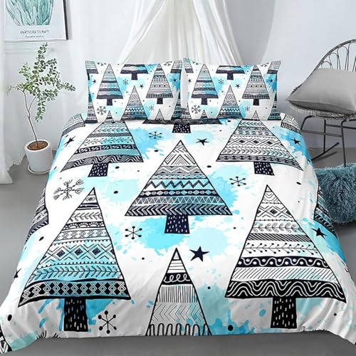 Bettwäsche 200X200 cm Bettbezug Weihnachten Mit Reißverschluss 3D Druck Bettwäsche Set Sommer Vier Jahreszeiten Mikrofaser Kinderbettwäsche Bettbezüge Mit 2 Kissenbezug -7369485139622