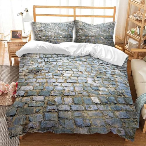 Bettwäsche 135x200 Ziegelwand Bettbezug 3D Druck Landhausstil Bettbezüge Kuschelig Weich Mikrofaser Deckenbezug 135x200 cm mit Reißverschluss + 2 Kissenbezüge 80x80 cm B-387 Bettwäsche 135x200 Ziegelwand Bettbezug 3D Druck Landhausstil Bettbezüge Kuschelig Weich Mikrofaser Deckenbezug 135x200 cm mit Reißverschluss + 2 Kissenbezüge 80x80 cm B-387