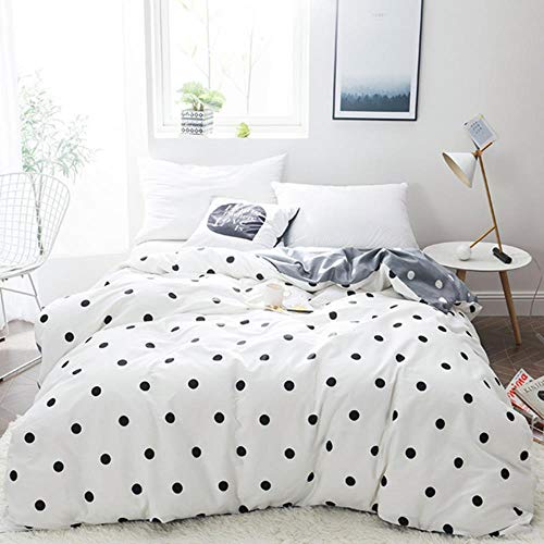 PENVEAT Baumwolle Druck schwarz weiß dot Mode bettwäsche Kinder Erwachsene bettbezug 1 stück bettbezug bettwäsche # a, -798-QMBT-013,160x210 cm