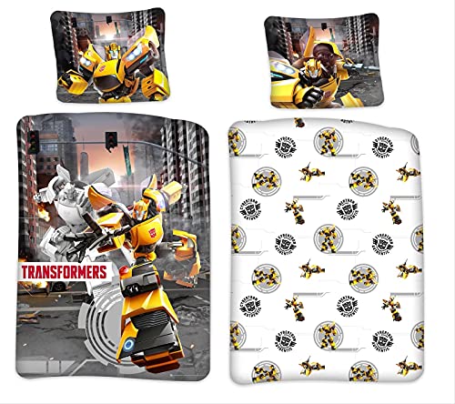 BrandMac Transformers Kinder-Bettwäsche-Set 135x200 Baumwolle Wendebettwäsche Bumblebee