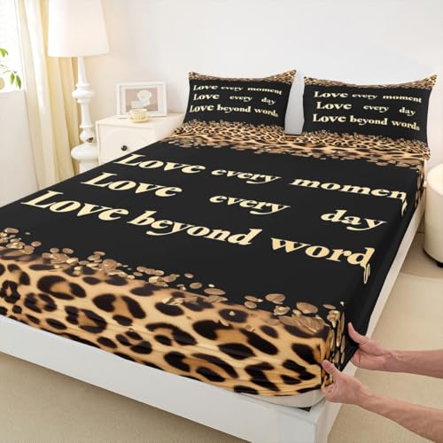 Manfei Leopard Mädchen Einbaublech M Größe,Wilde Tierhaut Bettwäsche Set Kinder Teens Frau Zimmer Dekor,Afrikanischer Gepard Wildtier Bettblatt, 1 Kissenbezug