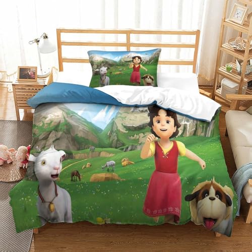 Rochile Heidi Bettbezug Set Bettwäsche Kinderbettwäsche Reißverschluss Mit Kissenbezügen Betten Set Für Jungen Und Mädchen, Kinder Single?135x200cm?