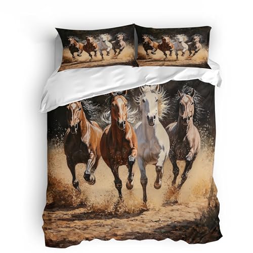 Bettwäsche Pferd & Bettwäsche Natur – 220x240cm mit 2 Kissenbezügen 80x80cm, ultraweiches Material, majestätisches Pferdemotiv für Reitsportfans & Naturliebhaber. Bettwäsche Pferd & Bettwäsche Natur – 220x240cm mit 2 Kissenbezügen 80x80cm, ultraweiches Material, majestätisches Pferdemotiv für Reitsportfans & Naturliebhaber.