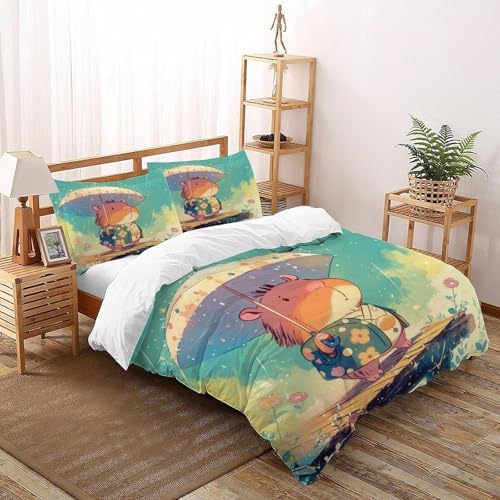 SHEVOVER Regenbogen Maulwurf Bettwäscheset Drucken Niedliche Tiere Weiche Mikrofaser Bettwäsche Und 2 Kissenbezüge Mit Leichtläufigem Reißverschluss Für Teens Double?200x200cm? SHEVOVER Regenbogen Maulwurf Bettwäscheset Drucken Niedliche Tiere Weiche Mikrofaser Bettwäsche Und 2 Kissenbezüge Mit Leichtläufigem Reißverschluss Für Teens Double?200x200cm?