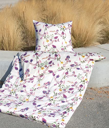 Janine Bettwäsche Mako-Satin Moments 135x200 + 80x80 cm Flieder