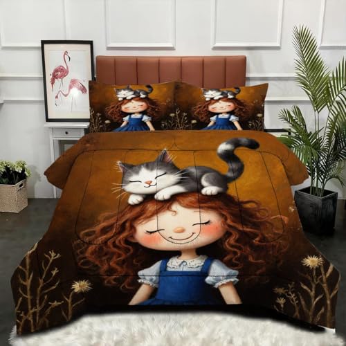 Gumntun Bettdecke 200×200 cm Schwarzer 3D-Leopard-Erwachsener, Geruchlose Mikrofaser Füllung Bettwäsche, Ganzjahres Flauschig Maschinenwaschbar Steppdecke für Erwachsene mit 2 Kissenbezüge_B7919