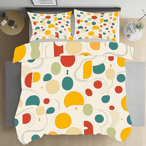 Kioldoq Geometrie Punkt Deckenbezug 135x200cm, Farbig Bettwäsche 3 Teilig, Modern Einfache Bettwäsche Mit Reißverschluss, Bedding Microfaser, Wendebettwäsche, 2 Kissenbezug 80x80 Kioldoq Geometrie Punkt Deckenbezug 135x200cm, Farbig Bettwäsche 3 Teilig, Modern Einfache Bettwäsche Mit Reißverschluss, Bedding Microfaser, Wendebettwäsche, 2 Kissenbezug 80x80