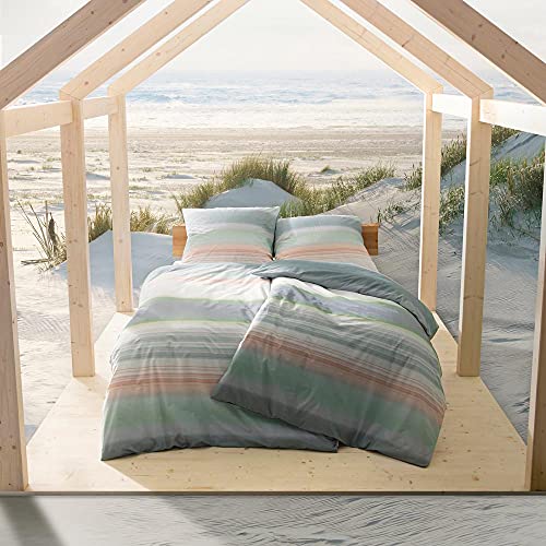 ESTELLA Bettwäsche Almeria | Mint | 135x200 + 80x80 cm | Bio und GOTS Zertifiziert | trocknerfest und temperaturausgleichend | 100% Bio-Baumwolle | Zero-Waste-Verpackung