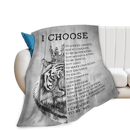 Zltegako Tigerdecke, Tier-Überwurf, Decke, gemütliches Fleece-Flanell-Bettwäsch e, schwarz-weiß, Tiger-Geschenke für Damen, Herren, Jungen, Mädchen, Erwachsene, Liebhaber, Plüsch, für Couch, Sofa,