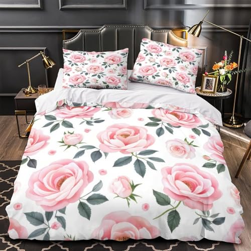 VOXYTMLWG Pink Stripes Dekor 3D-Gedruckter Bettwäsche-Set Modern Pastel Wall Bettdeckenbezug dreiteiliger Zip Verschluss Atmungsaktiv Kuschelig for Teen Jungen,Fans,Frauen,Teenag er Single?135x200cm?