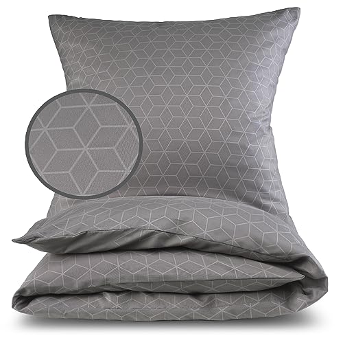 MALIKA® Bettwäsche Prägedruck 135x200 4 teilig | ÖkoTex Zertifiziert & für Allergiker geeignet |Bettwäsche Set mit je 2 Bettbezügen 135 x 200 & 2 Kissenbezügen 80x80