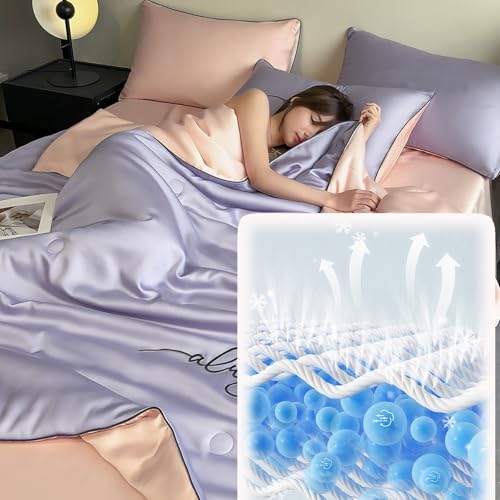 XHCTNN SeidenbettwäSche BettwäSche 135x200 Schlichte Unifarbe Feine Stickerei Aesthetic Leichter Luxus Silk Bed Sheets(K,180 * 220cm/1pc)