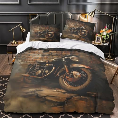 VOXYTMLWG Vintage Roses 3D Gedruckt Bettwäsche 3 Teilig mit Reißverschluss floral Bettbezug Weich Schlafkomfort for Erwachsene,Frauen,Mädche n,Kinder Single?135x200cm?