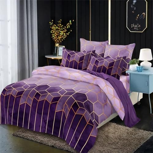 Bettwäsche 135x200 Glanzsatin Glänzend Seide Sommer Bettwäsche Set Bettbezug Set mit Reissverschluss und Kissenbezüge-G