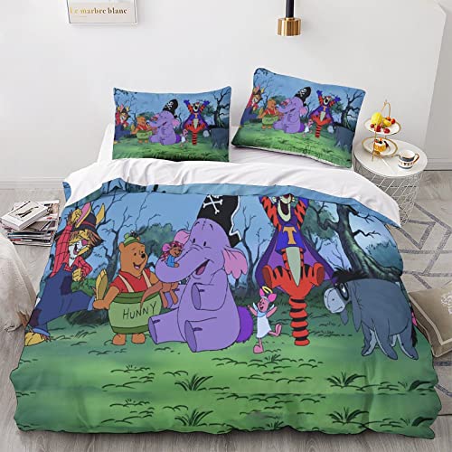 BIVEE The 3D Bettwäsche Set Für Mädchen Jungen, Weich, Atmungsaktiv, Lichtbeständig Mikrofaser 3 teilig Reißverschluss Animation Bettbezug Kissenbezüge King?220x240cm?